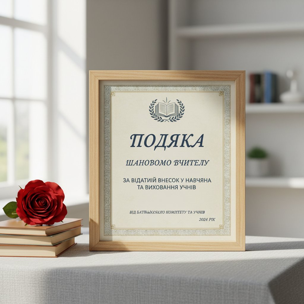 благодарность учителю