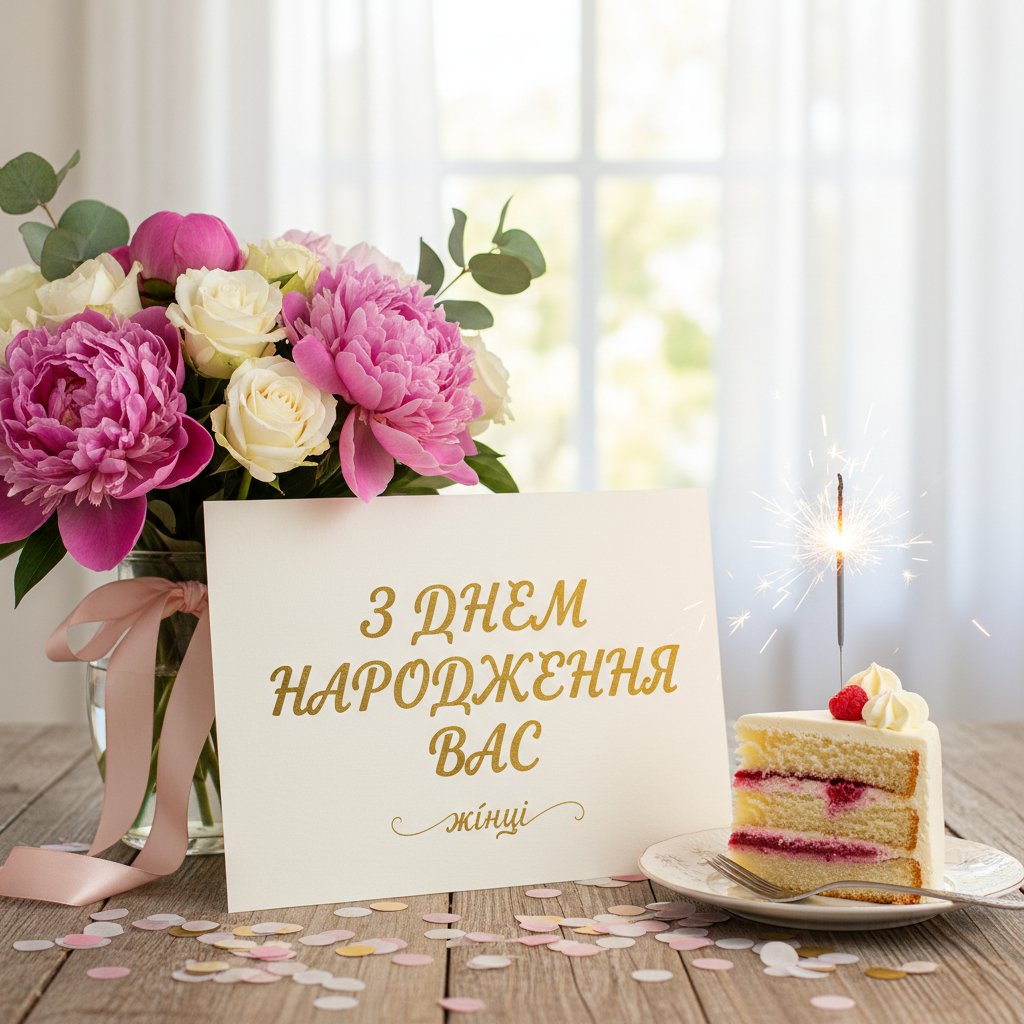 з днем народження вас жінці