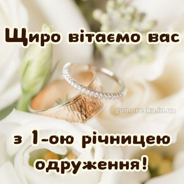 с годовщиной свадьбы 1 год