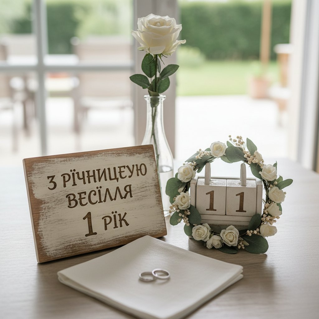 с годовщиной свадьбы 1 год