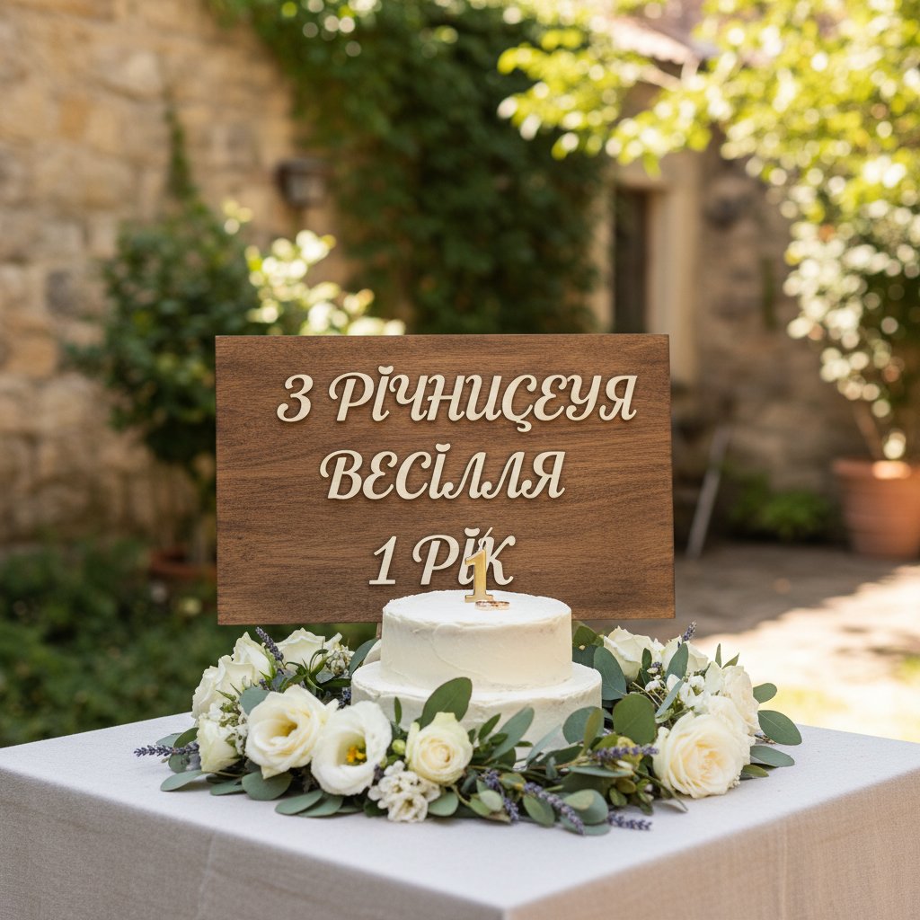 с годовщиной свадьбы 1 год