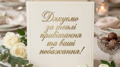 Подяка гостям за привітання