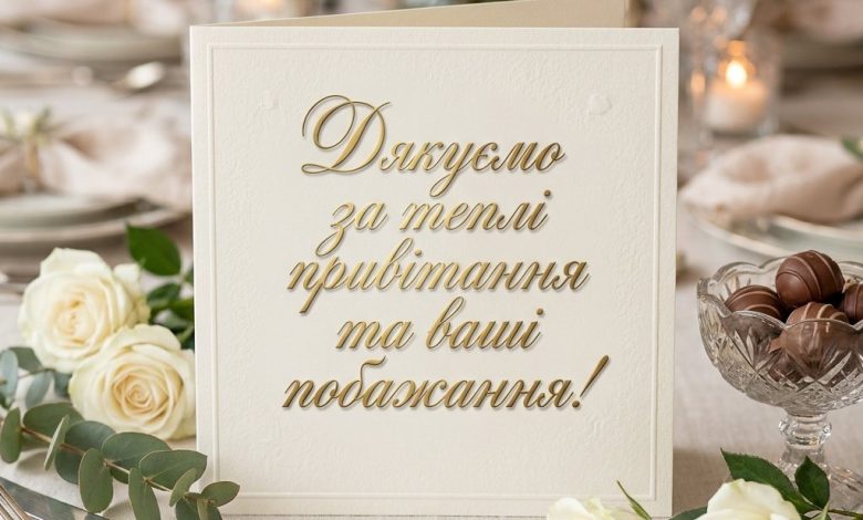 Подяка гостям за привітання