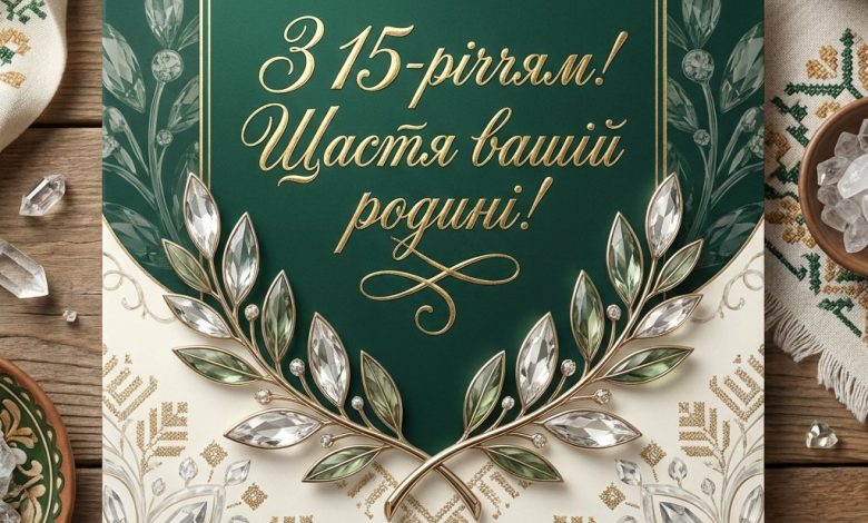 Привітання з 15 річницею весілля