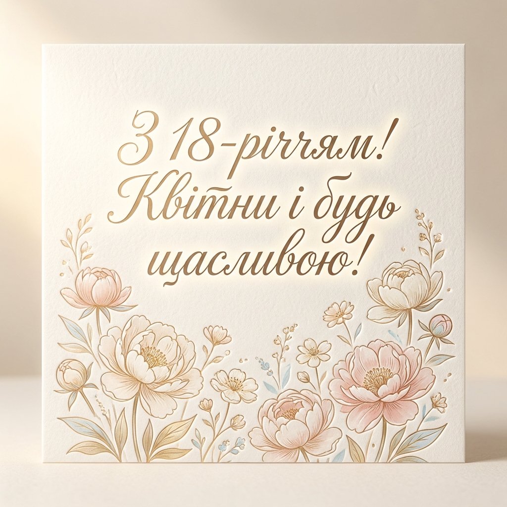 Привітання з 18-річчям дівчині своїми словами