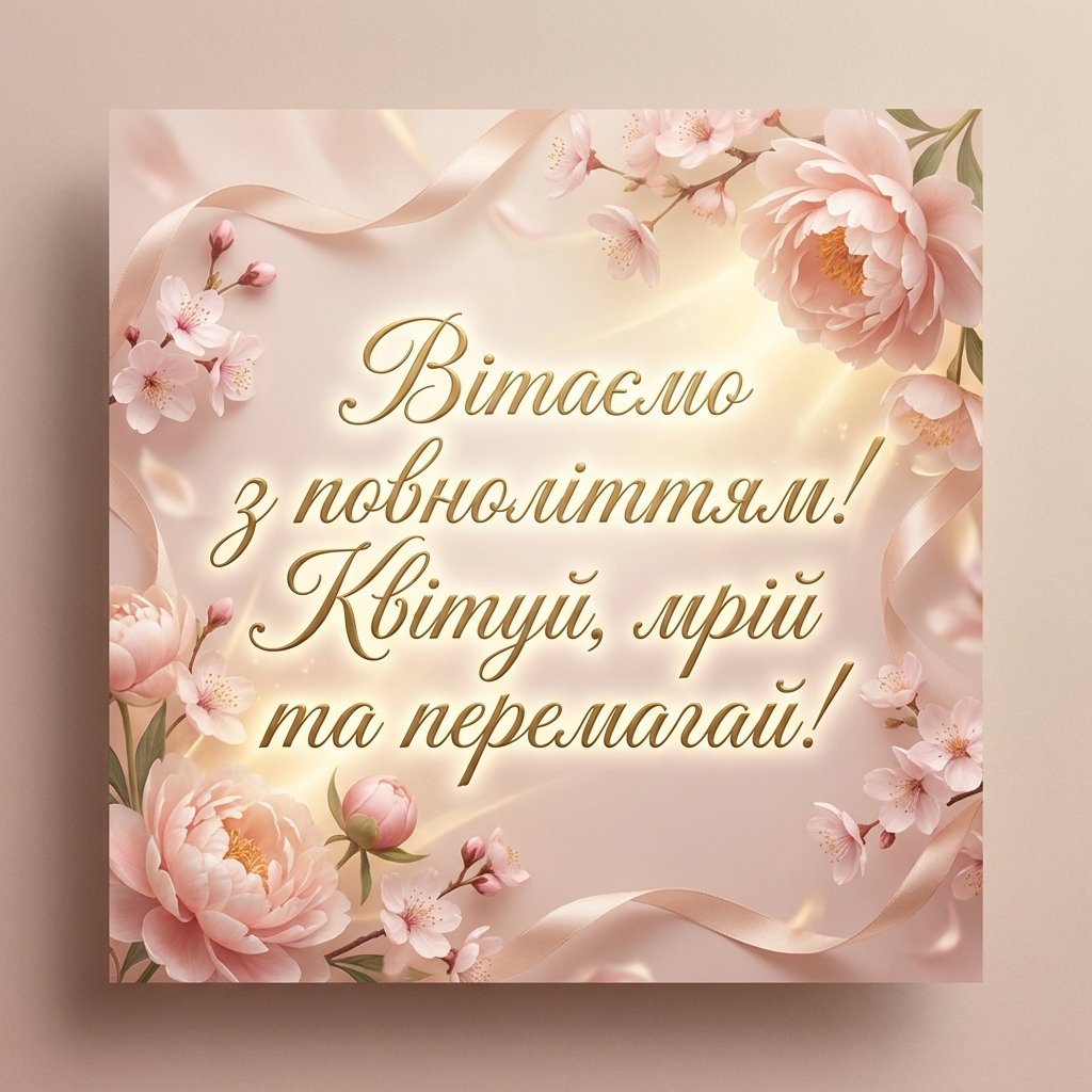 Привітання з 18-річчям дівчині своїми словами