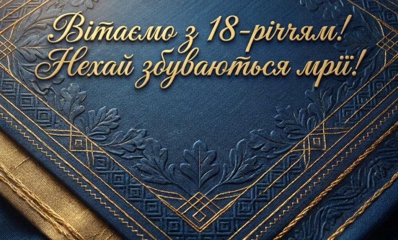 Привітання з 18-річчям хлопцю українською