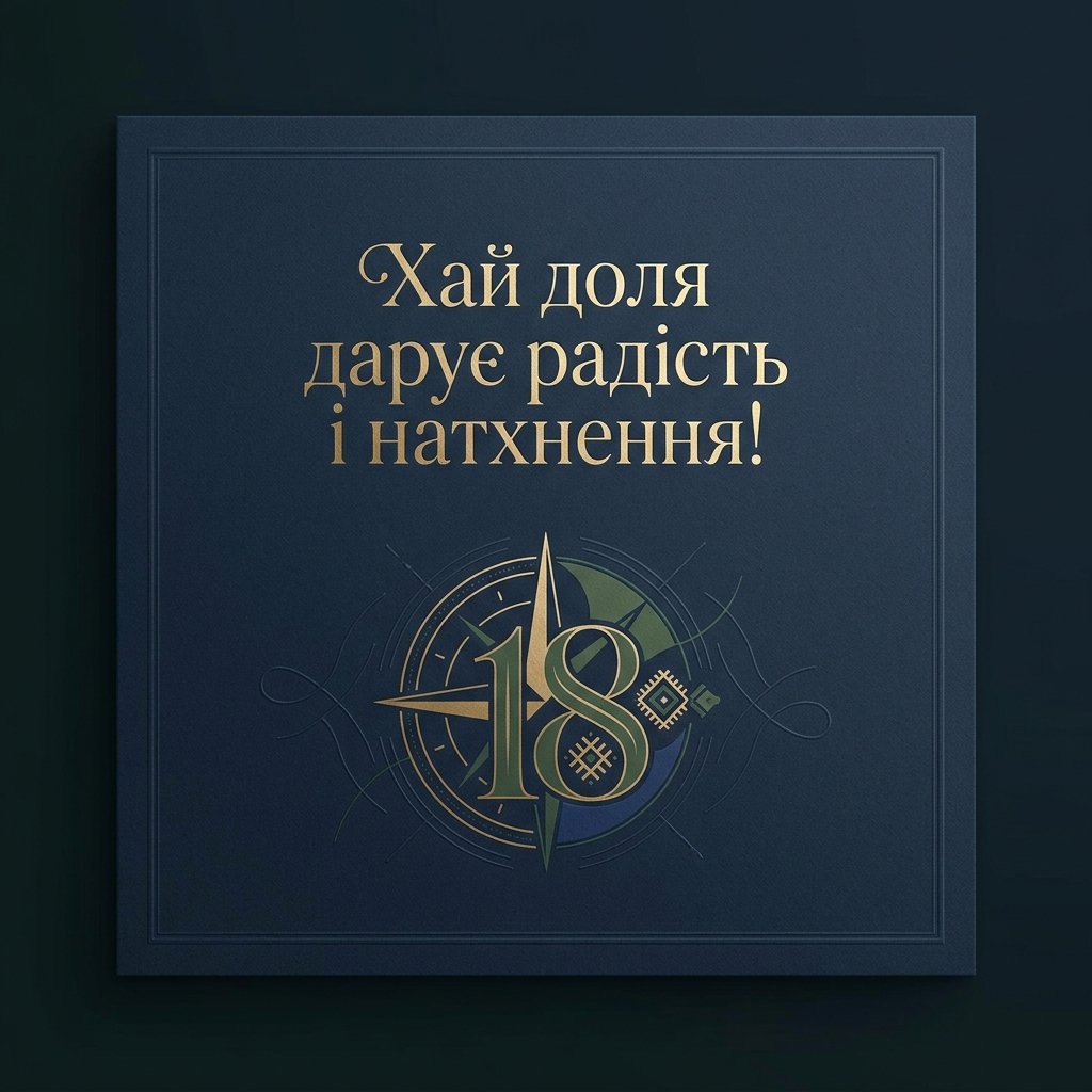 Привітання з 18-річчям хлопцю українською