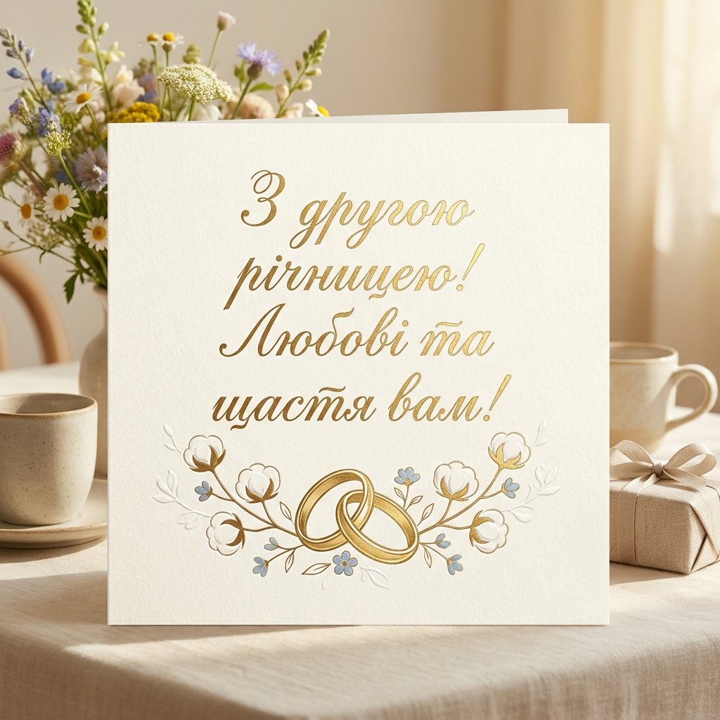 Привітання з 2 річницею весілля своїми словами