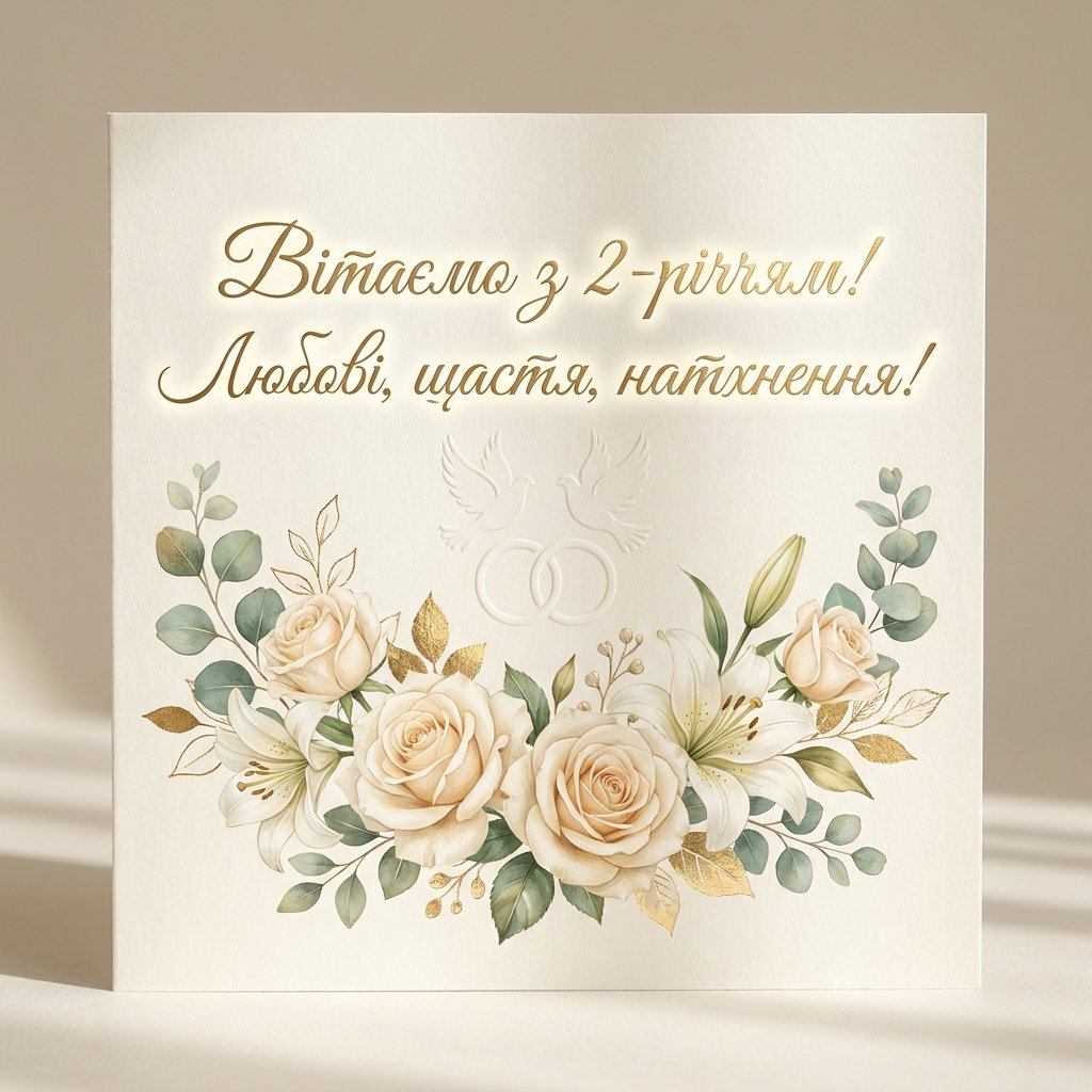 Привітання з 2 річницею весілля своїми словами