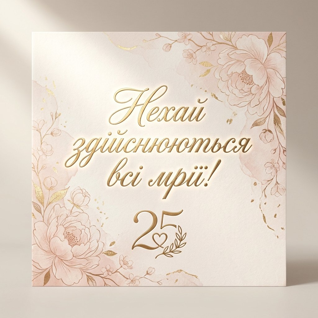 Привітання з 25-річчям жінці