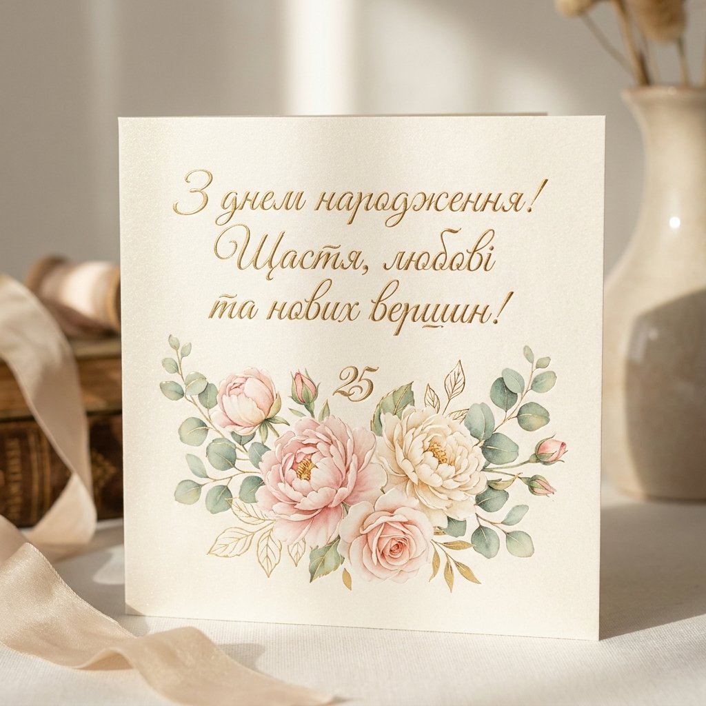 Привітання з 25-річчям жінці