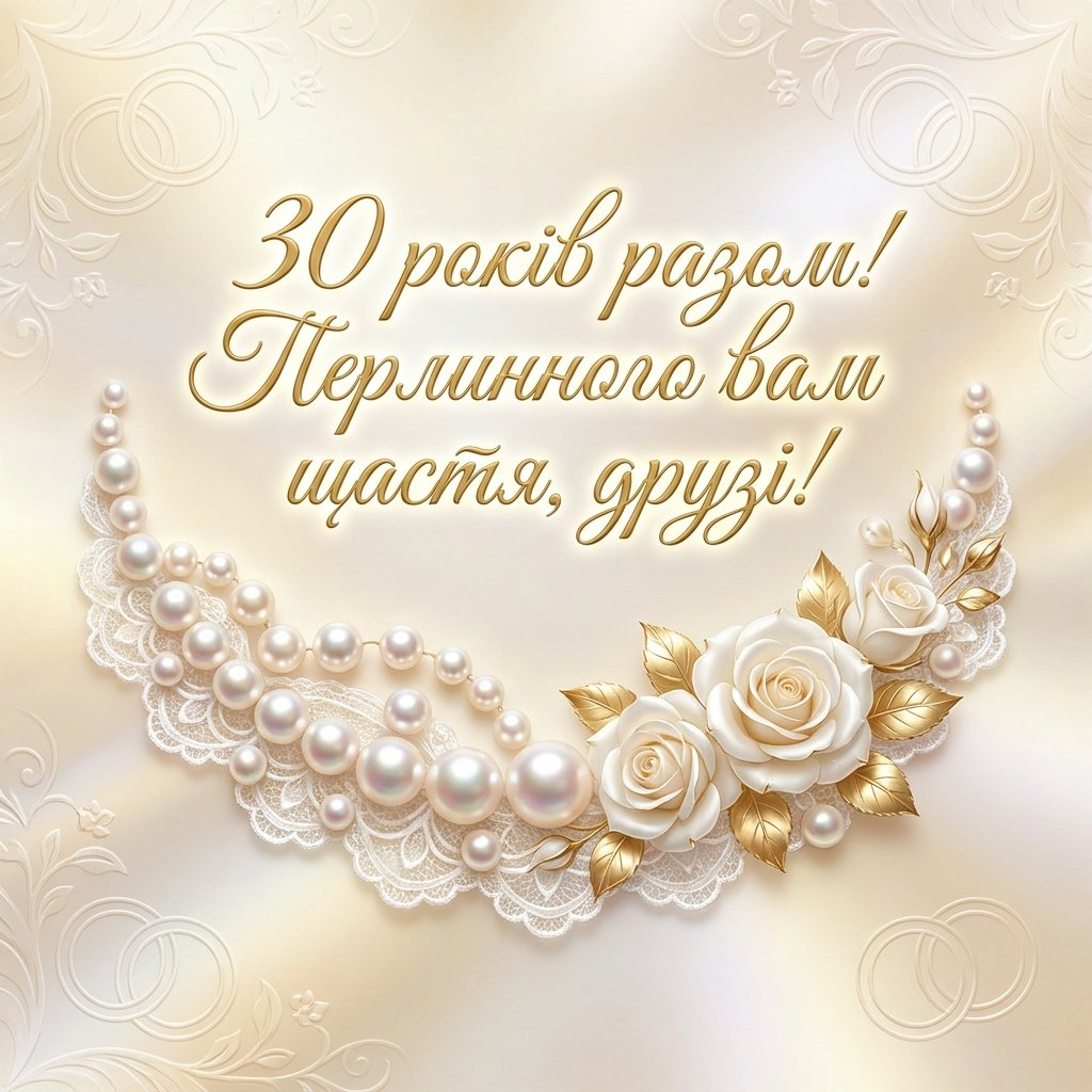 Привітання з 30 річницею весілля друзям