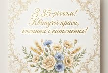 Привітання з 35-річчям жінці українською
