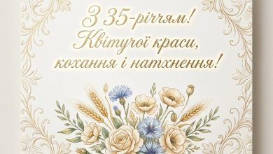 Привітання з 35-річчям жінці українською