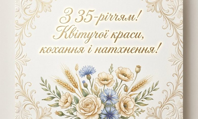 Привітання з 35-річчям жінці українською