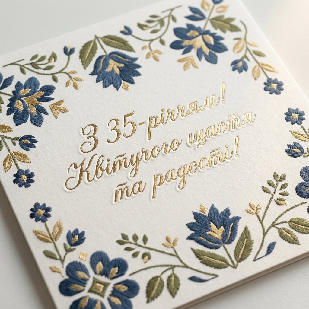 Привітання з 35-річчям жінці українською