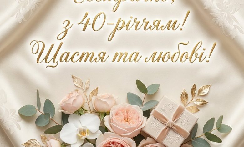 Привітання з 40-річчям сестрі