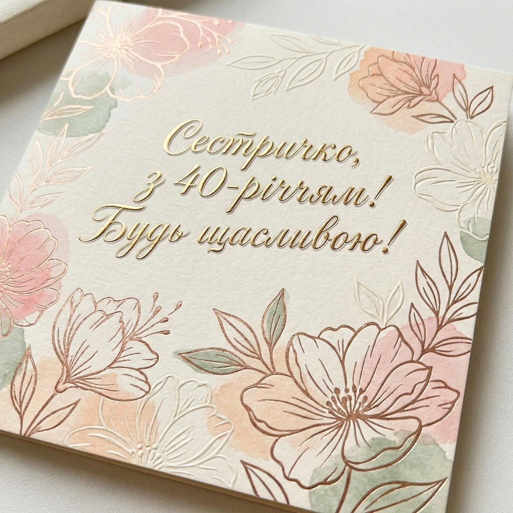 Привітання з 40-річчям сестрі
