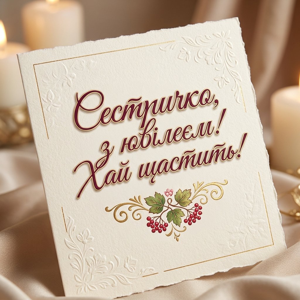 Привітання з 40-річчям сестрі