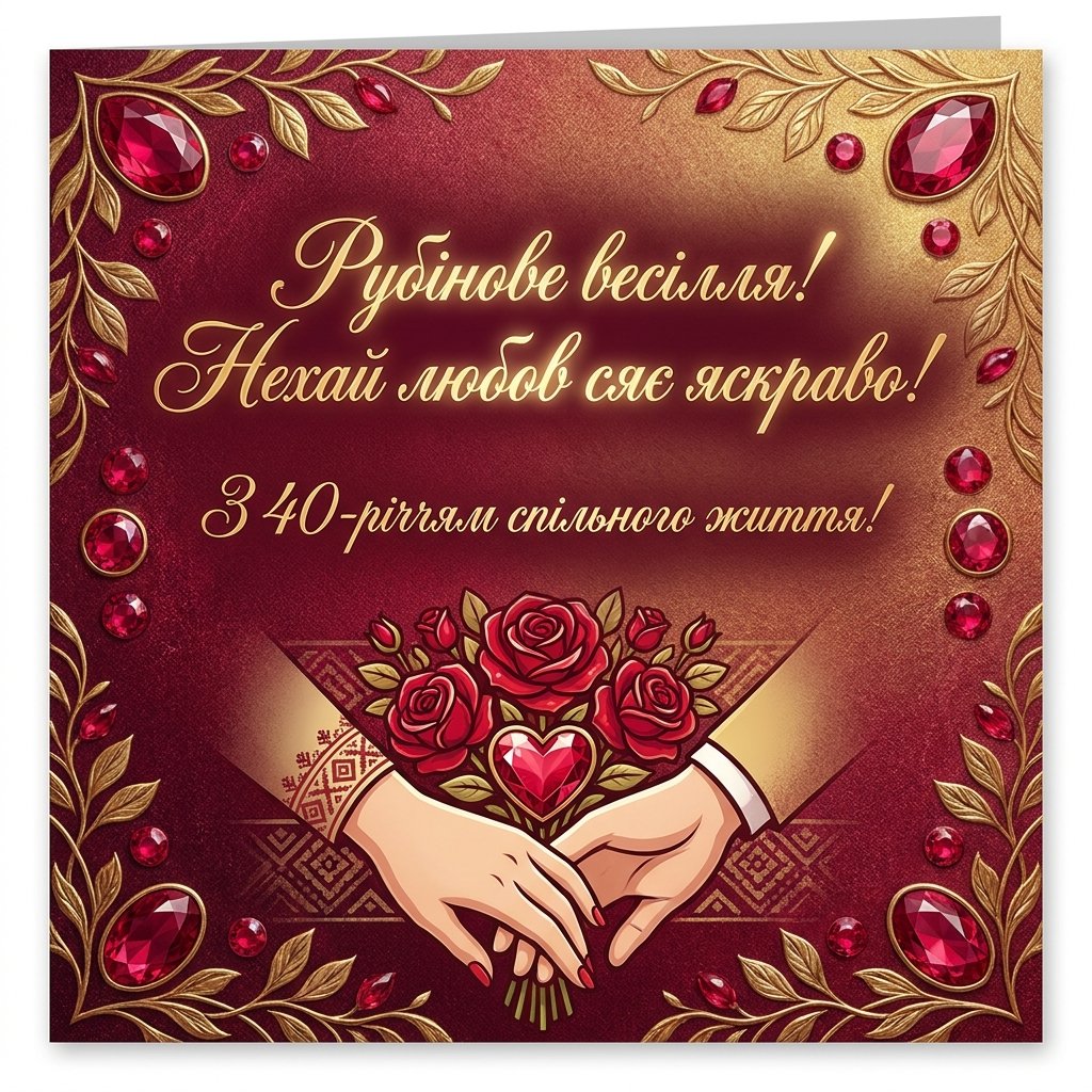 Привітання з 40 річницею весілля своїми словами
