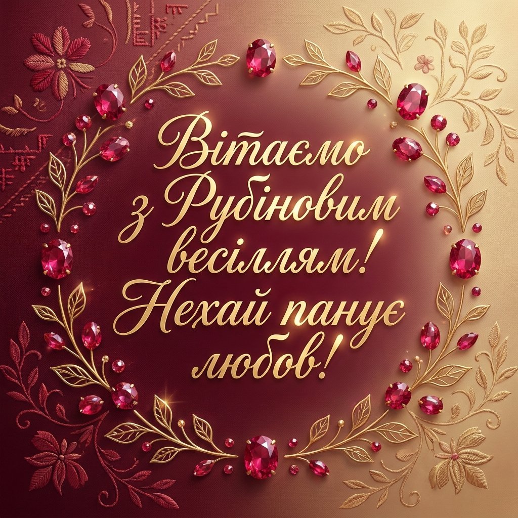 Привітання з 40 річницею весілля своїми словами