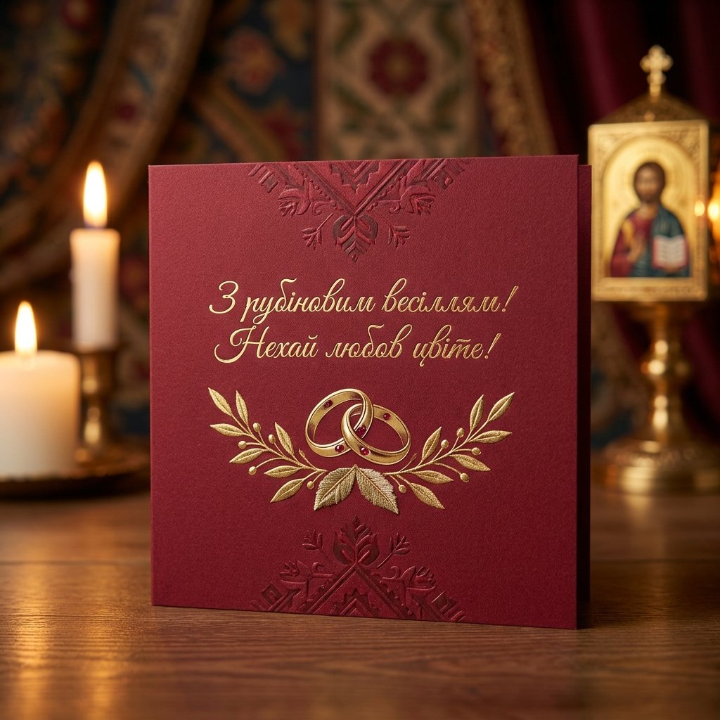 Привітання з 40 річницею весілля своїми словами