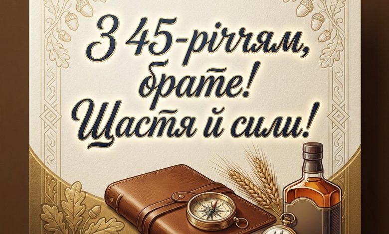 Привітання з 45-річчям брату