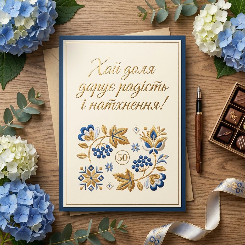 Привітання з 50-річчям подрузі своїми словами