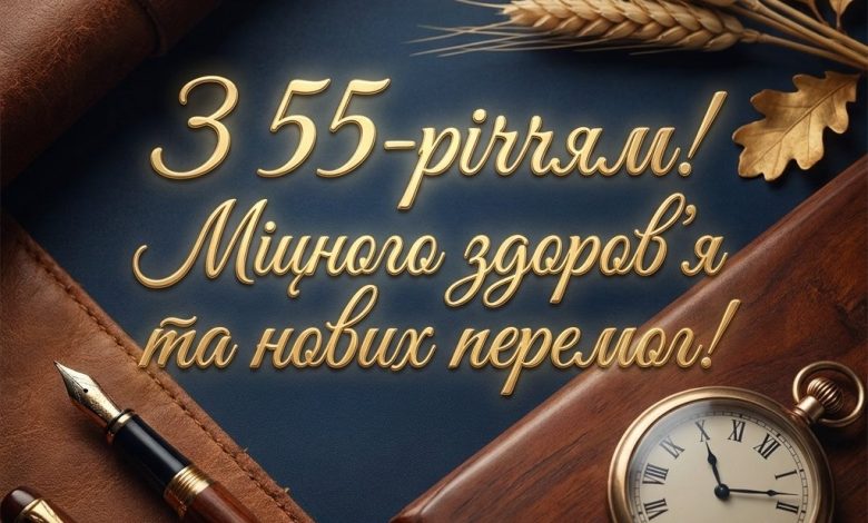 Привітання з 55-річчям чоловіку