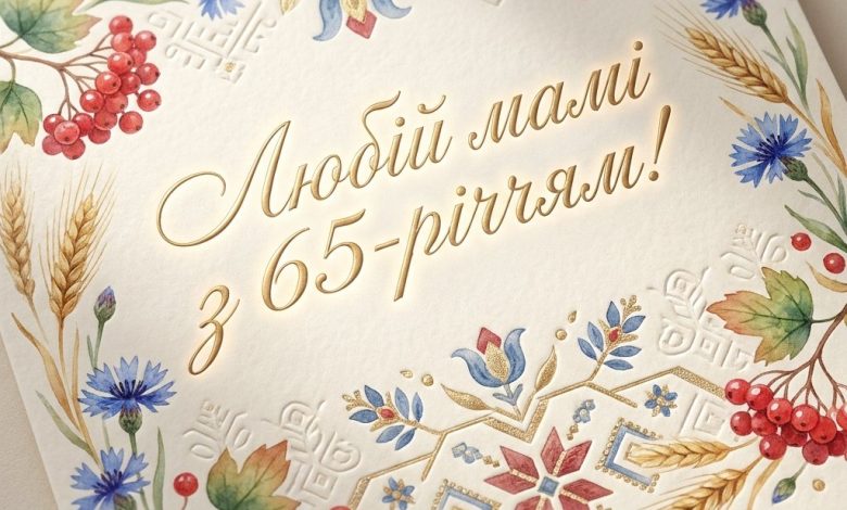 Привітання з 65-річчям мамі українською
