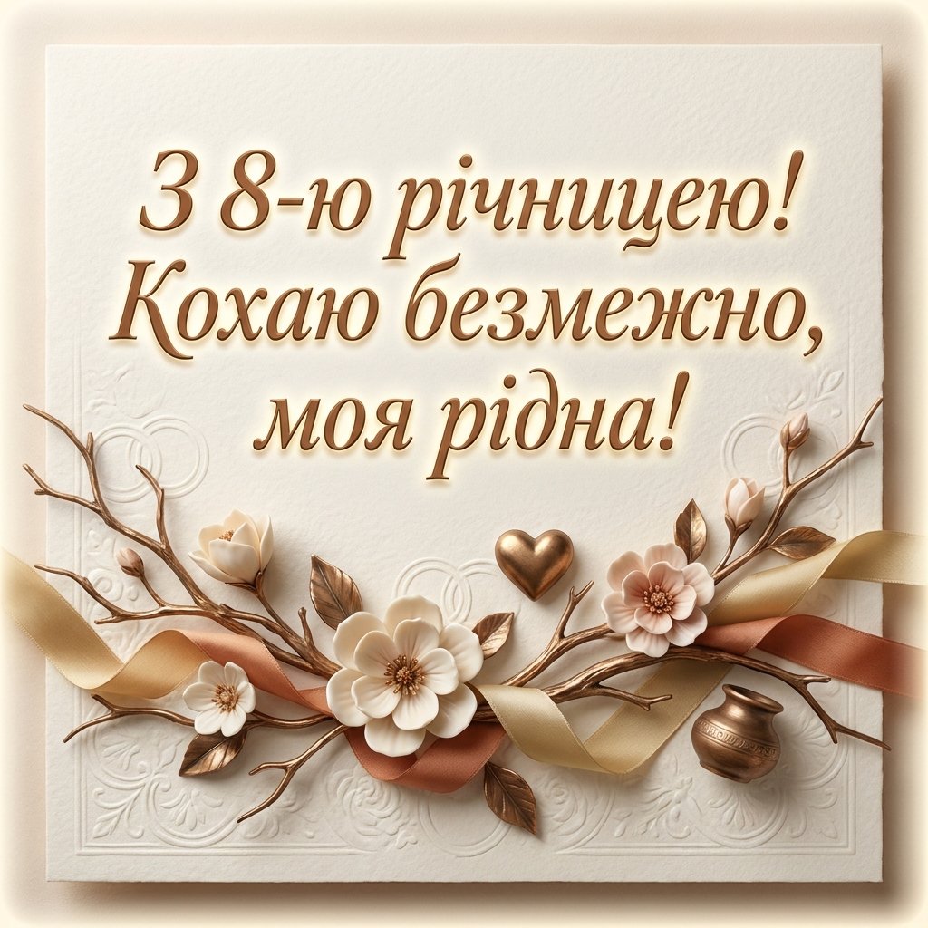 Привітання з 8 річницею весілля дружині