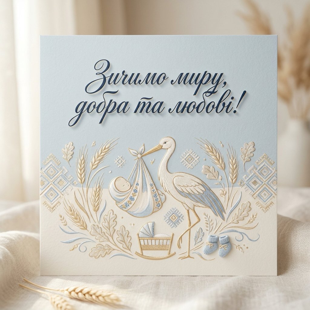 Привітання з народженням сина українською